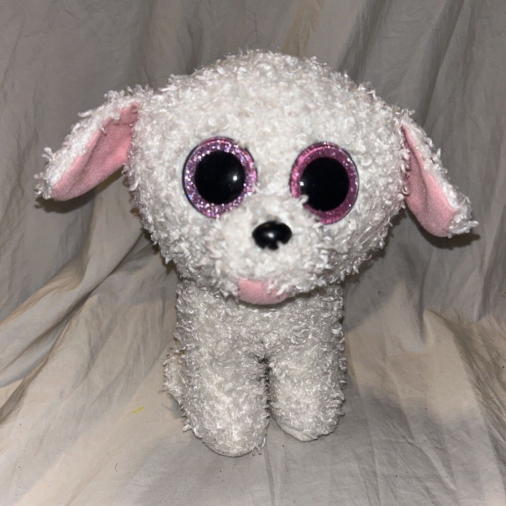 Ty Beanie Boo‎ Pippie White Toy Poodle Puppy Dog Stuffed Animal 2016 6" P2